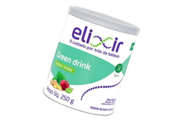 Mix de espinafre, gengibre, couve, berinjela e limão, o Green Drink Elixir (nova marca do Mundo Verde) reúne 6g de fibras e só 11 calorias em 1 colher de sopa do pó – medida para o preparo de 1 copo de 200 ml (R$ 66, a lata de 250 g). Adoçado com xilitol, eritritol e estévia, os chamados “açúcares inteligentes”. *<i>Preço pesquisado em maio de 2017</i><b> </b> Mix de espinafre, gengibre, couve, berinjela e limão, o Green Drink Elixir (nova marca do Mundo Verde) reúne 6g de fibras e só 11 calorias em 1 colher de sopa do pó – medida para o preparo de 1 copo de 200 ml (R$ 66, a lata de 250 g). Adoçado com xilitol, eritritol e estévia, os chamados “açúcares inteligentes”. *<i>Preço pesquisado em maio de 2017</i><b> </b>