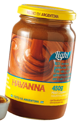 O irresistível doce de leite <em>Havanna</em> agora tem uma versão mais leve. À base de leite desnatado, contém 92% menos gorduras que a versão tradicional e com 57 calorias em uma colher de sopa (R$26 o pote com 450g).