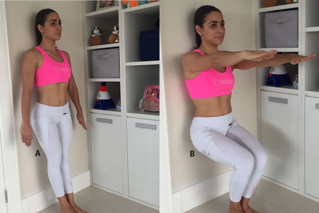 Agachamento na parede para endurecer o bumbum: passo a passo correto