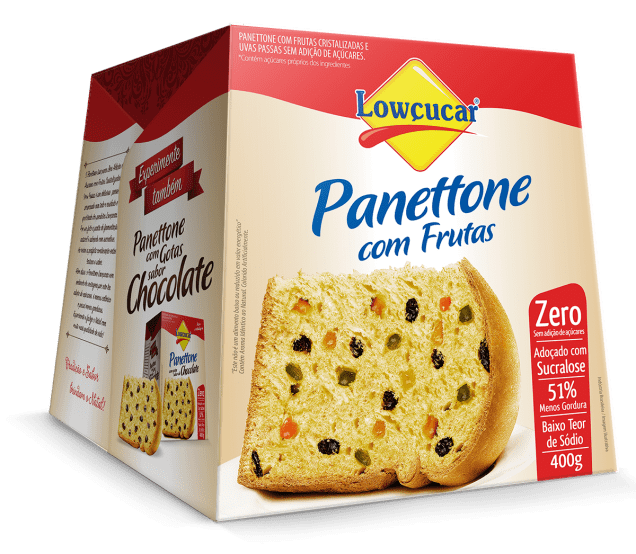 Panetone de frutas zero açúcar, Lowçucar, 400g, R$ 23,40