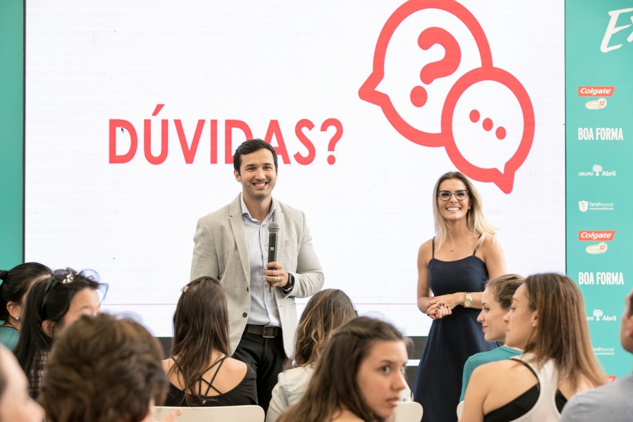 Sorrisão dos @dentistasfit para responder às perguntas da plateia