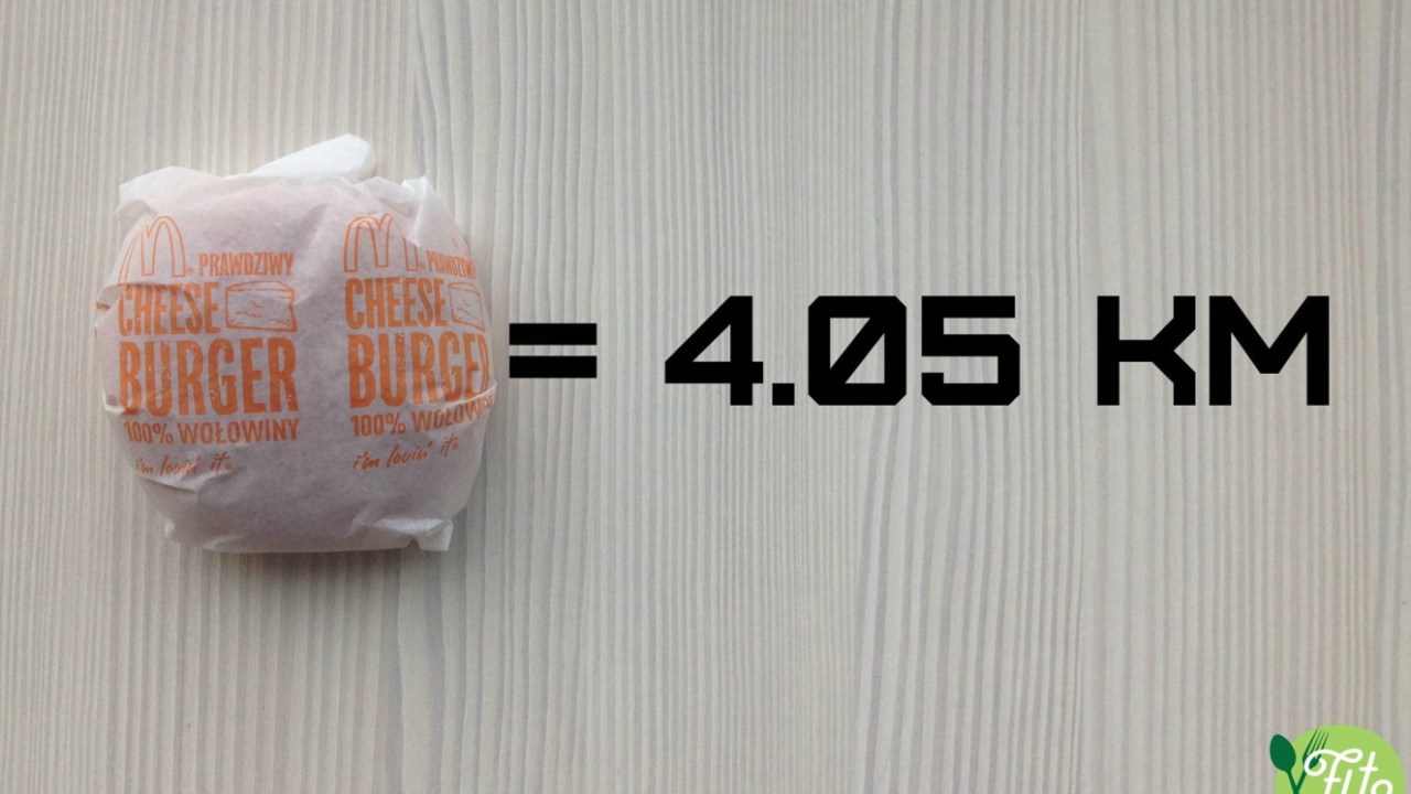 Quilômetros que equivalem às calorias de um hambúrguer