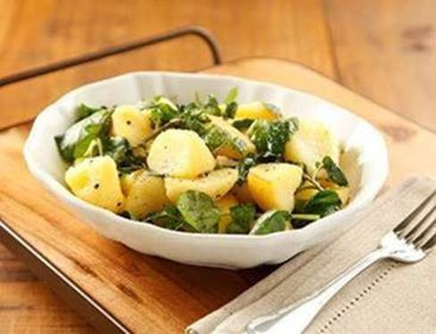 salada de batata morna com agrião