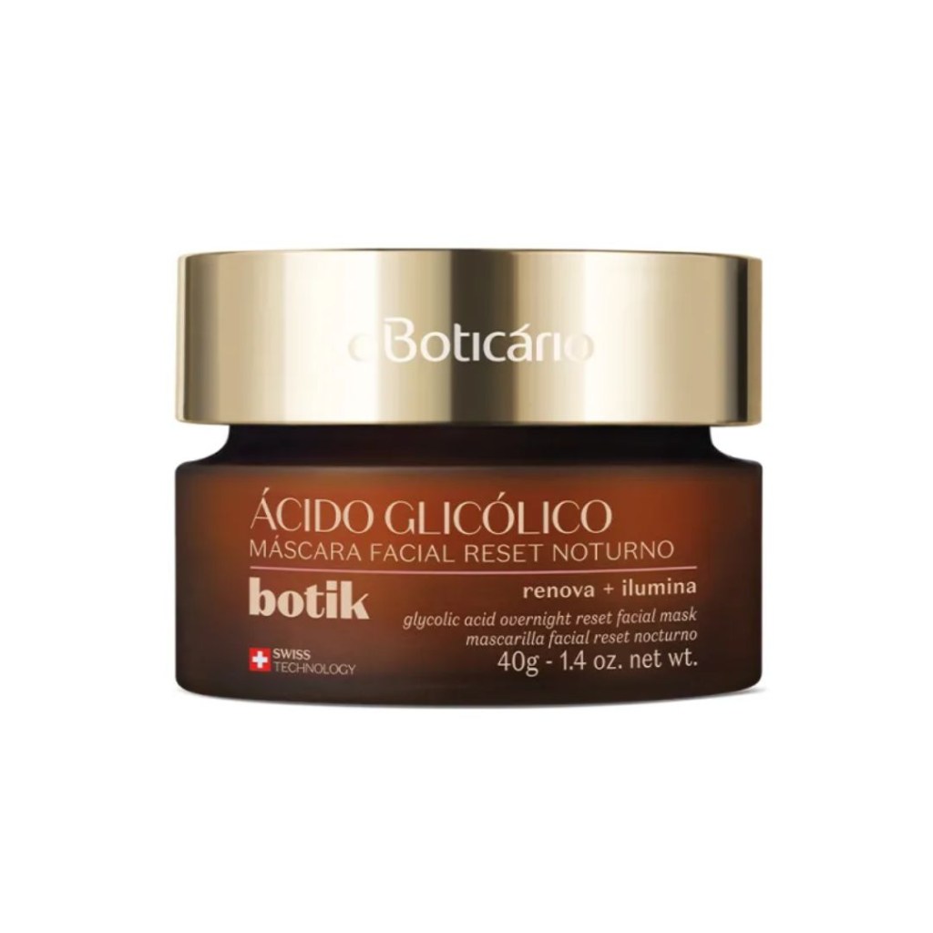 boticário Máscara Facial Reset Noturno Ácido Glicólico Botik O Boticário