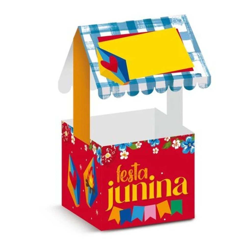 Cachepot em formato de barraca para decorar festa junina