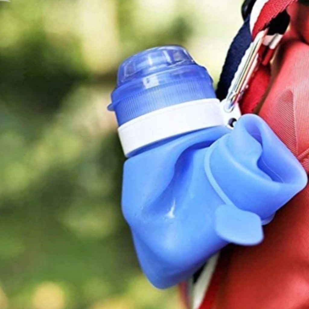Garrafa Squeeze Dobrável Em Silicone 600ml