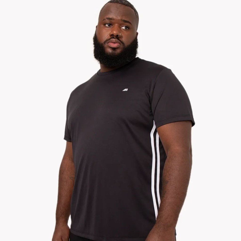 Camiseta plus size manga curta esportiva