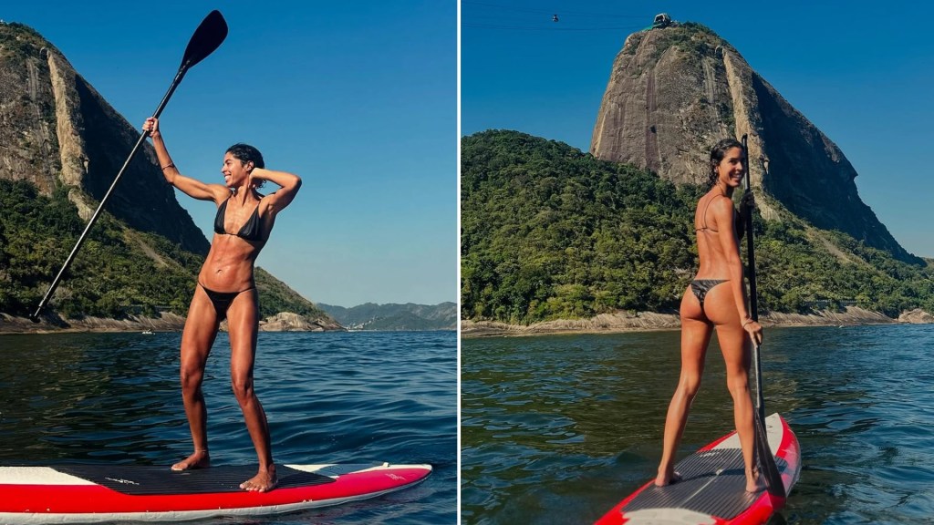 Quantas calorias Bela Gil queima ao praticar stand up paddle? Descubra aqui!