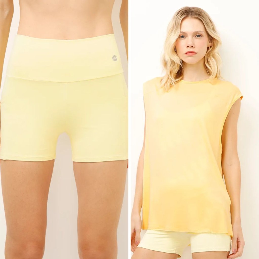 live looks amarelo manteiga para treino